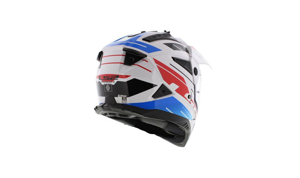 LS2 PIONEER II MX702 NAMIB ΚΡΑΝΟΣ ADVENTURE WHITE RED BLUE