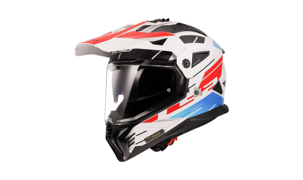 LS2 PIONEER II MX702 NAMIB ΚΡΑΝΟΣ ADVENTURE WHITE RED BLUE