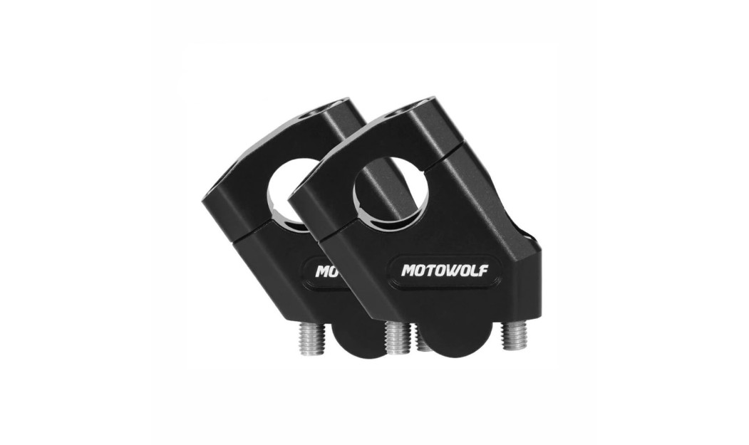 MOTOWOLF CNC ΣΕΤ ΑΠΟΣΤΑΤΕΣ ΑΝΥΨΩΣΗΣ ΤΙΜΟΝΙΟΥ ΜΟΤΟΣΥΚΛΕΤΑΣ 7/8” (22ΜΜ) BLACK