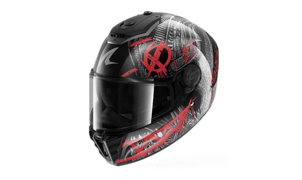 SHARK SPARTAN RS ΚΡΑΝΟΣ FULL FACE CARBON SHIEVER ANTHRACITE/ RED