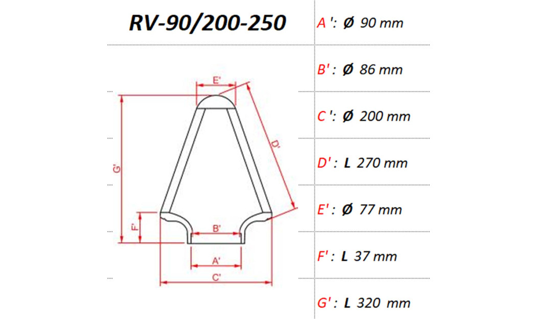 ΦΙΛΤΡΟ ΑΕΡΟΣ DNA RV-SERIES UNIVERSAL CLAMP ON ID 90 MM / 200 MM