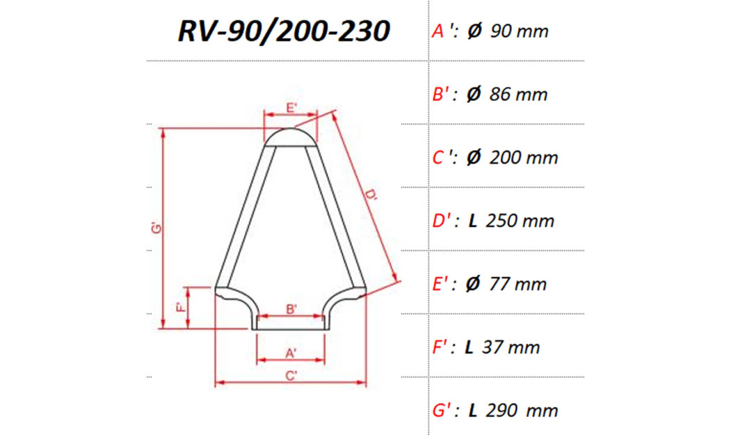 ΦΙΛΤΡΟ ΑΕΡΟΣ DNA RV-SERIES UNIVERSAL CLAMP ON ID 90MM / 230 MM
