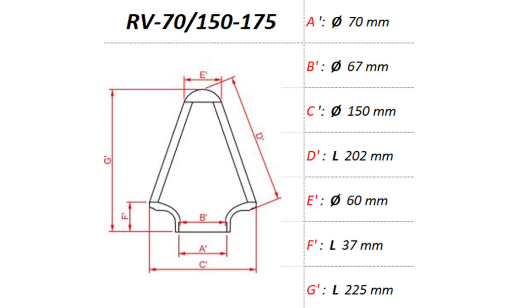 ΦΙΛΤΡΟ ΑΕΡΟΣ DNA RV-SERIES UNIVERSAL CLAMP ON ID 70 MM / 175 MM