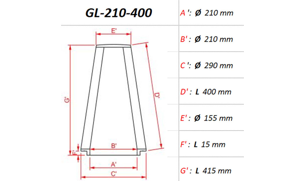 ΦΙΛΤΡΟ ΑΕΡΟΣ DNA GL-SERIES UNIVERSAL CLAMP ON ID 210MM / 400 MM