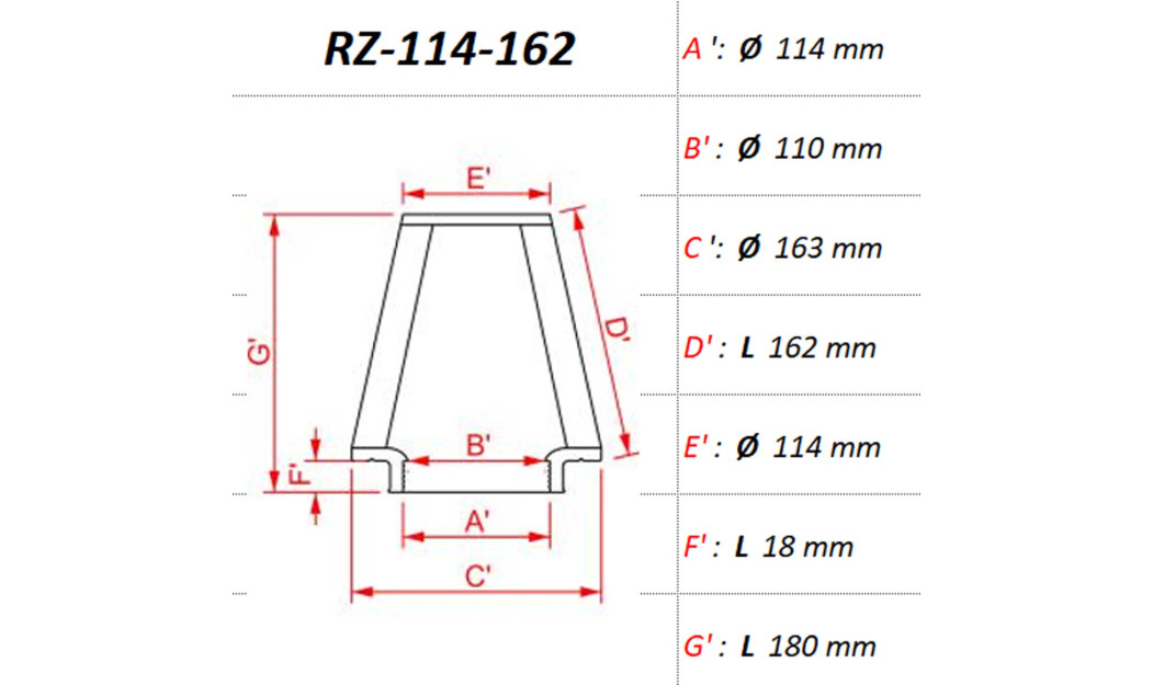 ΦΙΛΤΡΟ ΑΕΡΟΣ DNA RZ-SERIES UNIVERSAL CLAMP ON ID 114MM / 162MM
