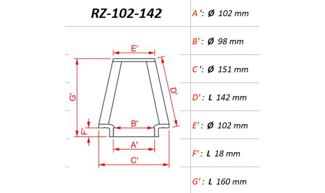 ΦΙΛΤΡΟ ΑΕΡΟΣ DNA RZ-SERIES UNIVERSAL CLAMP ON ID 102MM / 142 MM