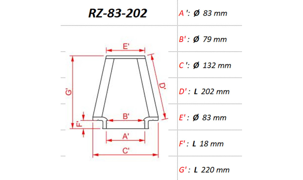 ΦΙΛΤΡΟ ΑΕΡΟΣ DNA RZ-SERIES UNIVERSAL CLAMP ON ID 83 MM / 202 MM