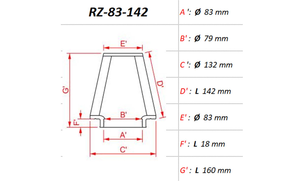 ΦΙΛΤΡΟ ΑΕΡΟΣ DNA RZ-SERIES UNIVERSAL CLAMP ON ID 83 MM / 142 MM