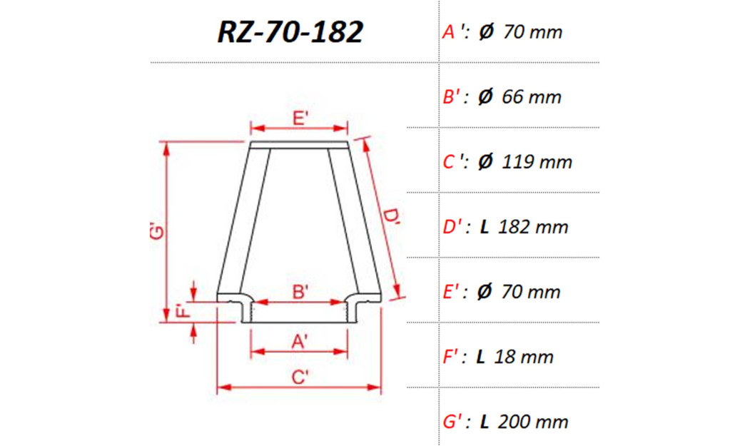 ΦΙΛΤΡΟ ΑΕΡΟΣ DNA RZ-SERIES UNIVERSAL CLAMP ON ID 70 MM / 182 MM