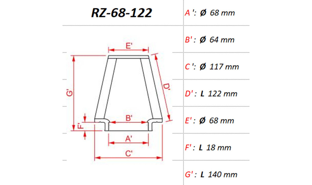 ΦΙΛΤΡΟ ΑΕΡΟΣ DNA RZ-SERIES UNIVERSAL CLAMP ON ID 68 MM / 122 MM