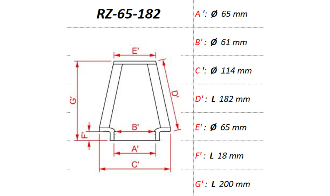 ΦΙΛΤΡΟ ΑΕΡΟΣ DNA RZ-SERIES UNIVERSAL CLAMP ON ID 65 MM / 182 MM