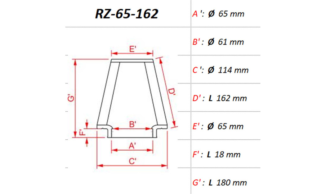 ΦΙΛΤΡΟ ΑΕΡΟΣ DNA RZ-SERIES UNIVERSAL CLAMP ON ID 65 MM / 162 MM