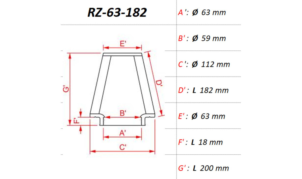 ΦΙΛΤΡΟ ΑΕΡΟΣ DNA RZ-SERIES UNIVERSAL CLAMP ON ID 63 MM / 182 MM