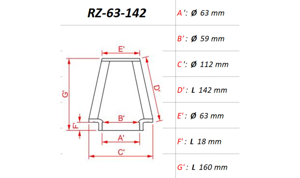 ΦΙΛΤΡΟ ΑΕΡΟΣ DNA RZ-SERIES UNIVERSAL CLAMP ON ID 63 MM / 142 MM