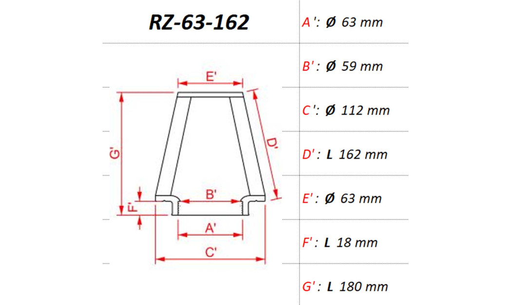 ΦΙΛΤΡΟ ΑΕΡΟΣ DNA RZ-SERIES UNIVERSAL CLAMP ON ID 63 MM / 162 MM