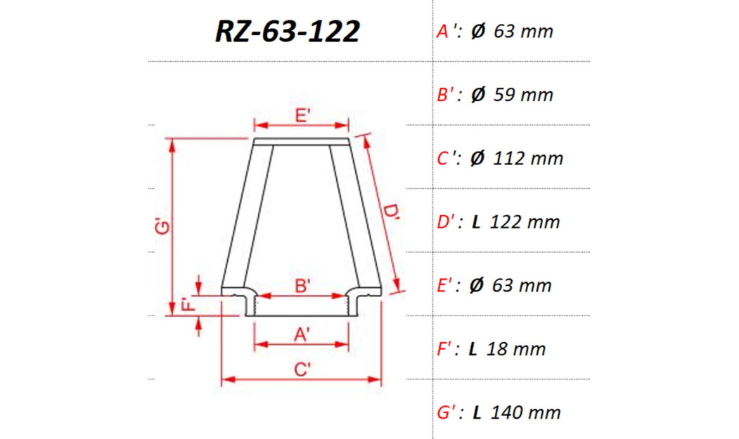 ΦΙΛΤΡΟ ΑΕΡΟΣ DNA RZ-SERIES UNIVERSAL CLAMP ON ID 63 MM / 122 MM