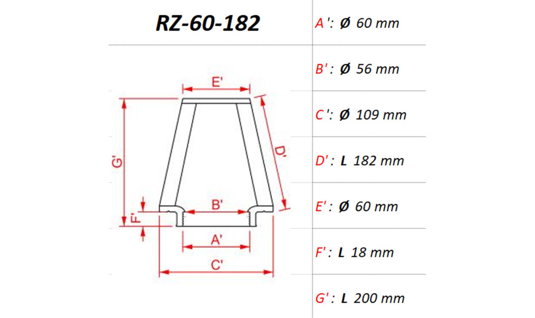 ΦΙΛΤΡΟ ΑΕΡΟΣ DNA RZ-SERIES UNIVERSAL CLAMP ON ID 60 MM / 182 MM