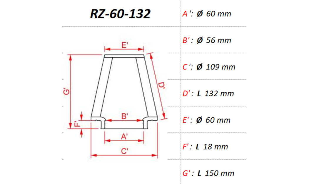 ΦΙΛΤΡΟ ΑΕΡΟΣ DNA RZ-SERIES UNIVERSAL CLAMP ON ID 60MM / 132 MM