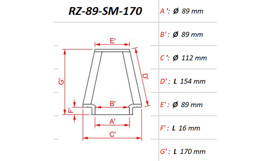 ΦΙΛΤΡΟ ΑΕΡΟΣ DNA RZ-SERIES UNIVERSAL CLAMP ON ID 89 MM / 170 MM