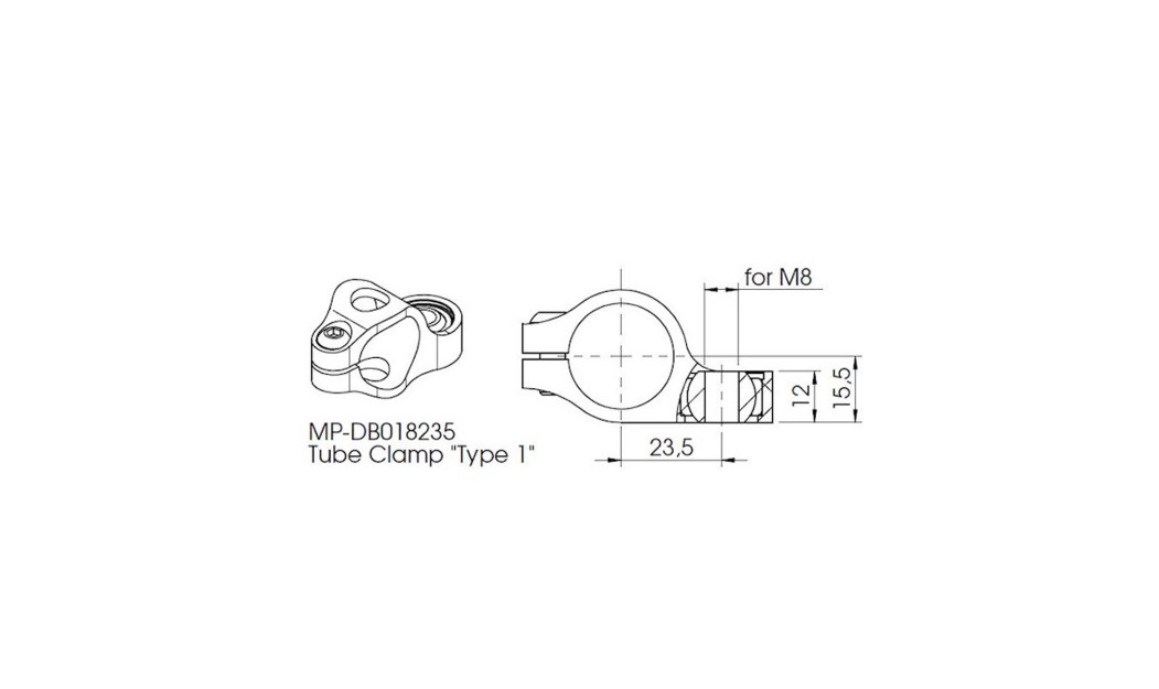 HYPERPRO ΒΑΣΗ ΣΤΑΜΠΙΛΙΖΑΤΕΡ DAMPER CLAMP TYPE 1 (24.6MM)