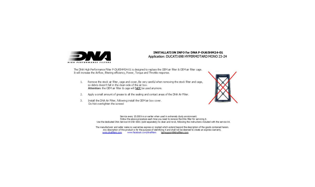 ΦΙΛΤΡΟ ΑΕΡΟΣ DNA DUCATI HYPERMOTARD 698 MONO 23-24