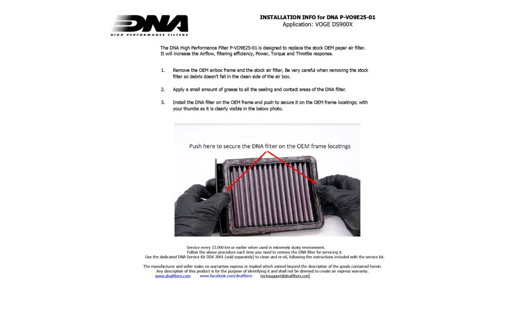 ΦΙΛΤΡΟ ΑΕΡΟΣ DNA VOGE DS900X 2024>