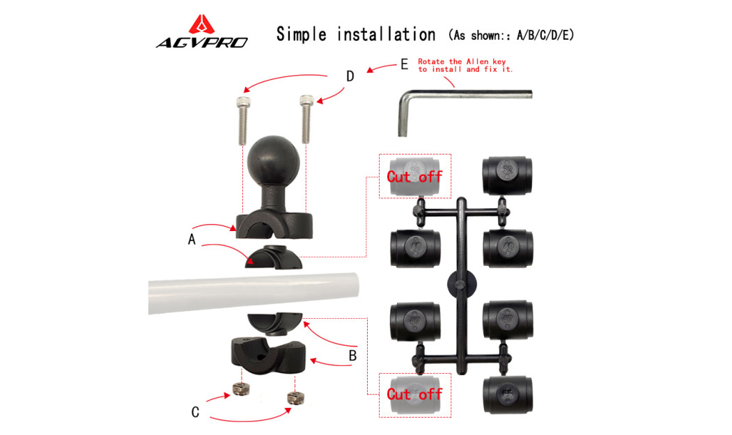 AGVPRO GVR24325 ΑΝΤΙΚΡΑΔΑΣΜΙΚΗ ΒΑΣΗ ΚΙΝΗΤΟΥ ΓΙΑ ΚΑΘΡΕΠΤΗ ΜΕ ΚΛΕΙΔΑΡΙΑ Ø 9-14MM 