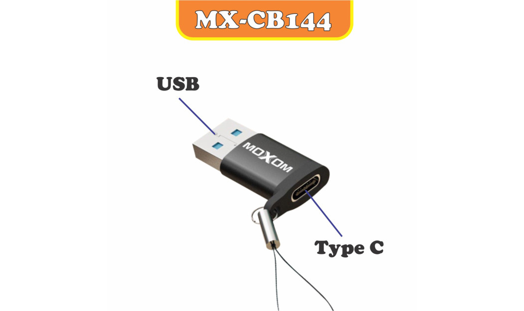 MOXOM CB144 ΠΡΟΣΑΡΜΟΓΕΑΣ ΦΟΡΤΙΣΗΣ USB 3.0 ΑΡΣΕΝΙΚΟ TYPE-C ΘΗΛΥΚΟ