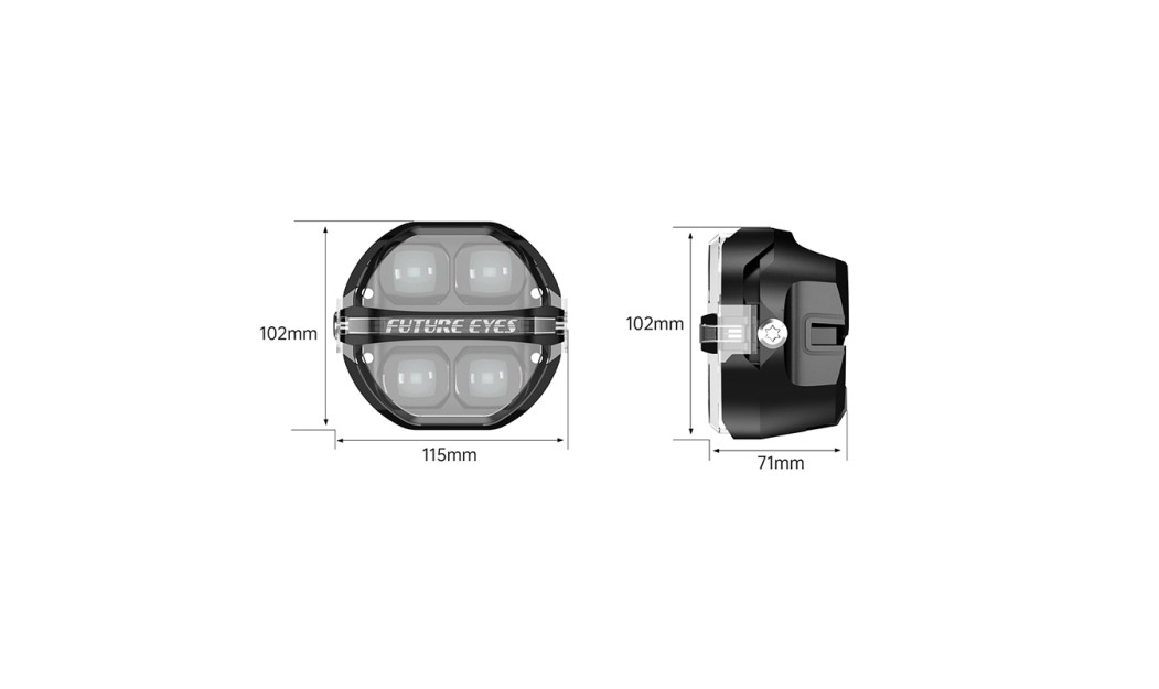 FUTURE EYES X100 LED 180W IP67 15000LM ΠΡΟΒΟΛΑΚΙΑ ΜΗΧΑΝΗΣ ΣΕΤ ΛΕΥΚΟ/ ΚΙΤΡΙΝΟ