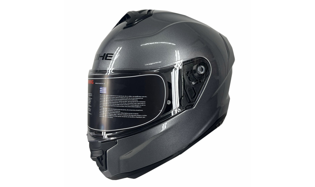 YOHE 987 ΚΡΑΝΟΣ FULL FACE SOLID GLOSSY TITANIUM GREY 