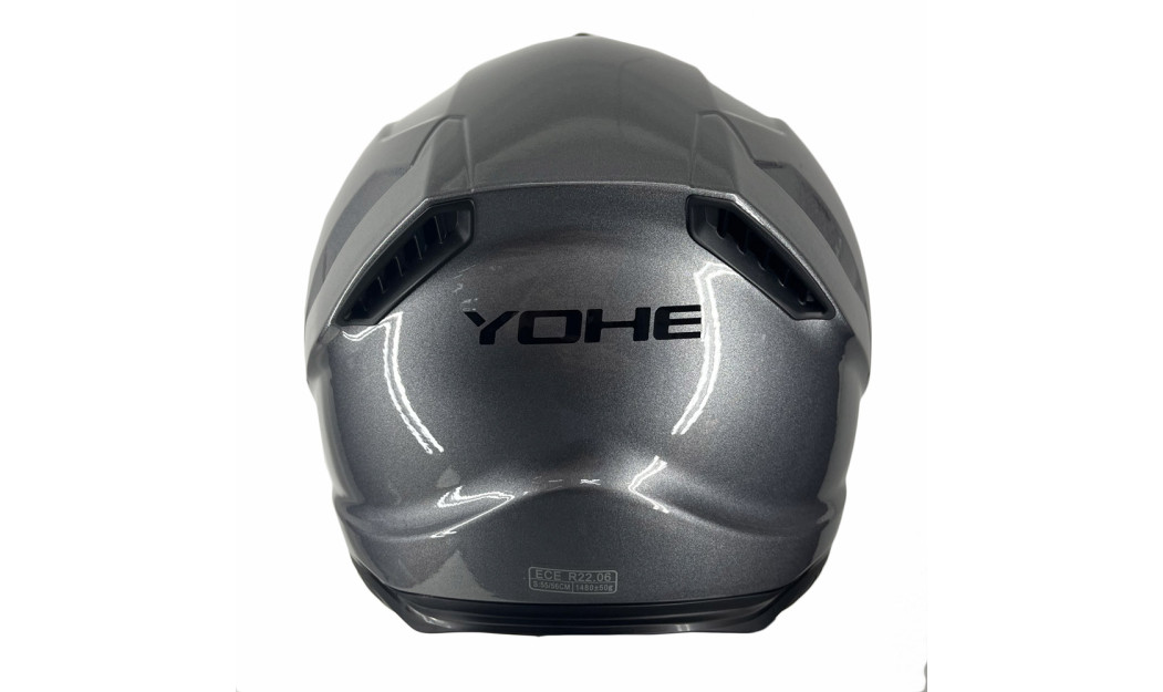 YOHE 987 ΚΡΑΝΟΣ FULL FACE SOLID GLOSSY TITANIUM GREY 
